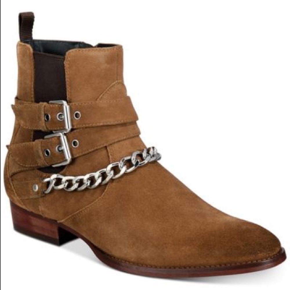 Inc Chelsea Zipup Boots with Silver chain